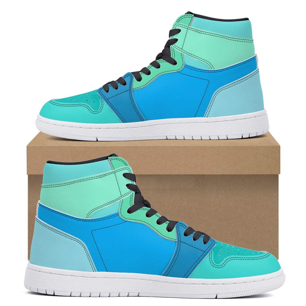 Gradient Blue Stylish Streetwear High-Top Sneakers