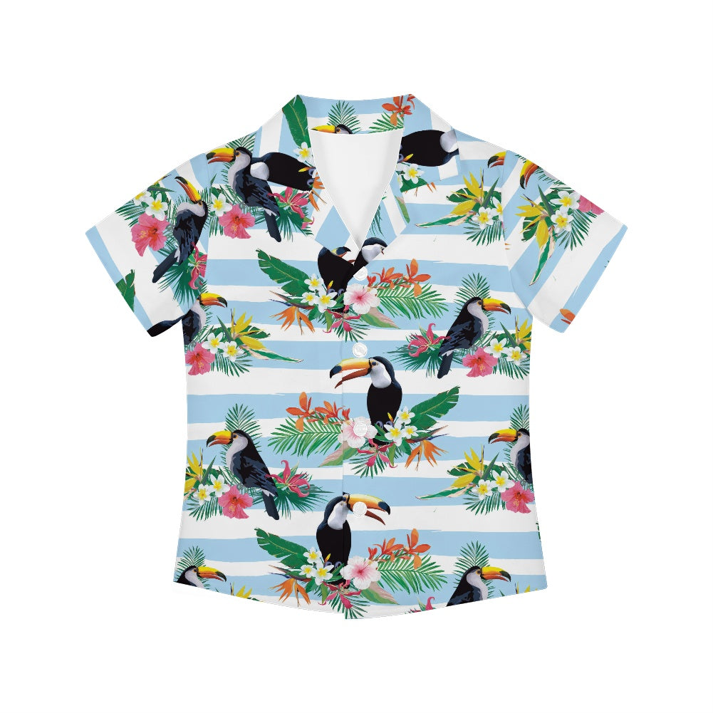 Kids Tropical Toucan Design Hawaiian Shirt for Kids