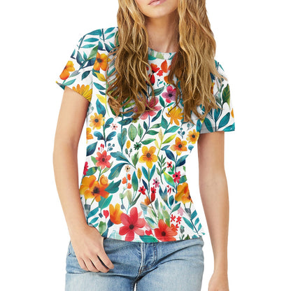 Floral Bloom Ladies' Round Neck T-Shirt