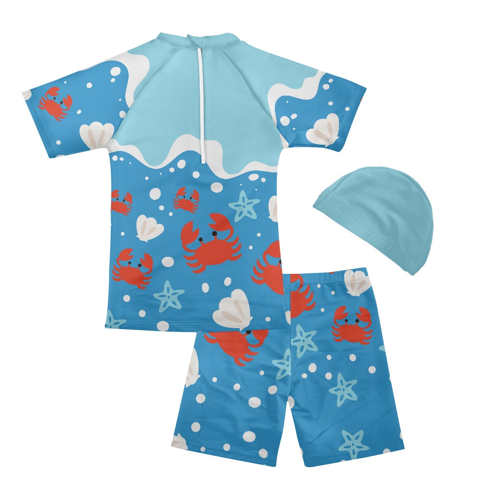 Ocean Crab Boys' Three-Piece Swimsuit Set