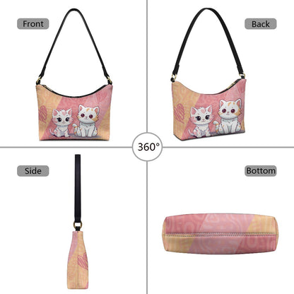 Adorable Cat Print PU Women's Underarm Bag