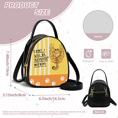 Lazy Cat Playful Double-Layer Women’s Leather Square Bag