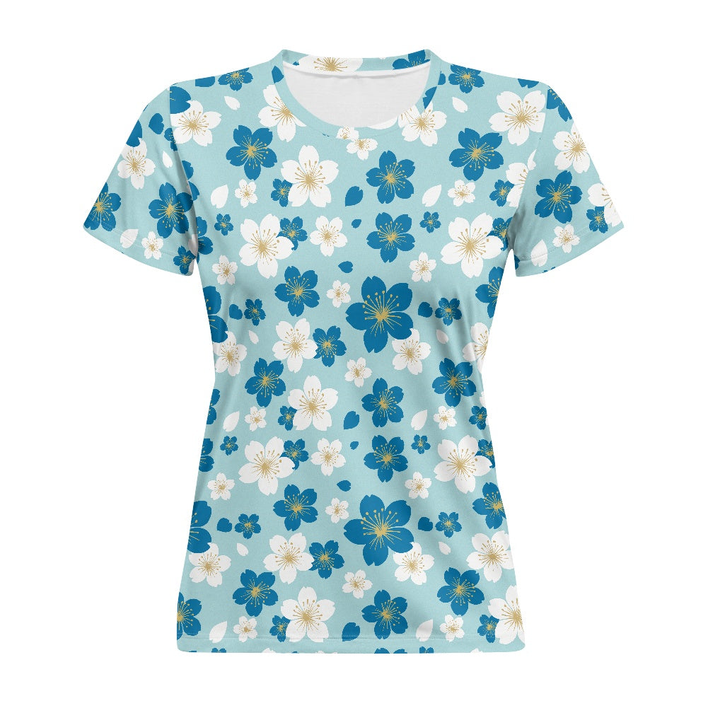 Blue Blossom Ladies' Round Neck T-Shirt