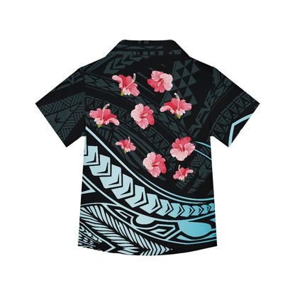 Hibiscus Design Hawaiian Shirt for Kids