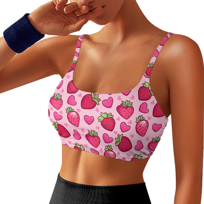 Strawberry Hearts Women’s Sports Bra