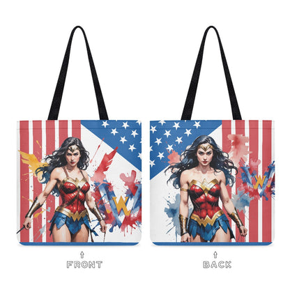 Wonder Woman American Flag Cloth Tote Bag