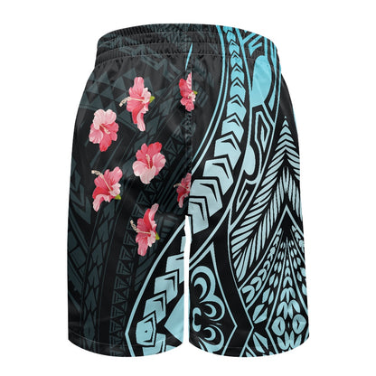 Men's Tribal Hibiscus Print Swim Shorts