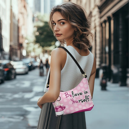 Believe in Yourself PU Women's Underarm Bag