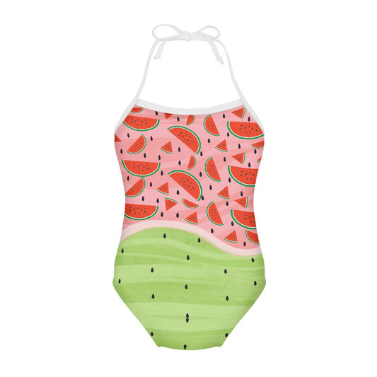 Watermelon Print Kids’ One-Piece Swimsuit