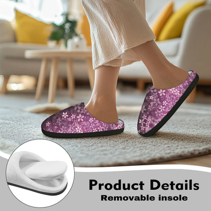 Starlit Bloom Cotton Slippers