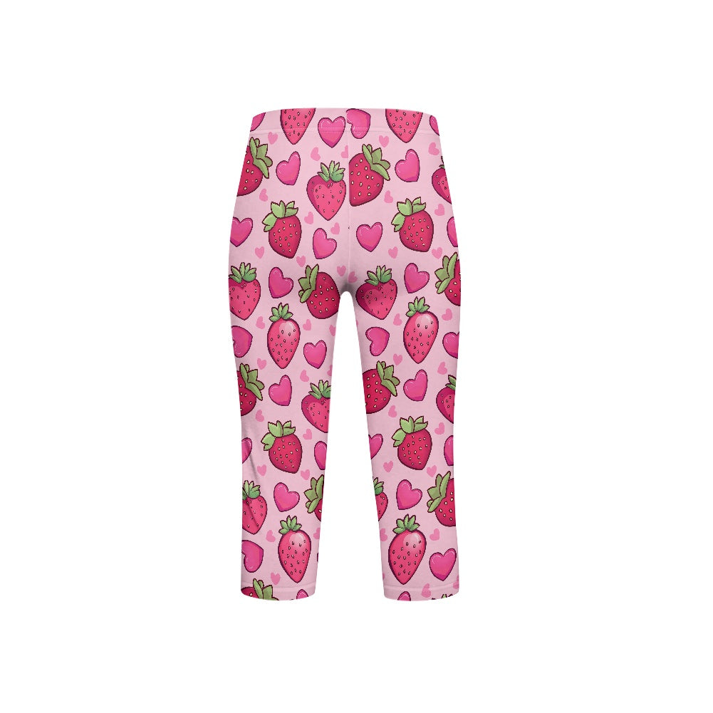 Strawberry Delight Kids' Yoga Capri Pants