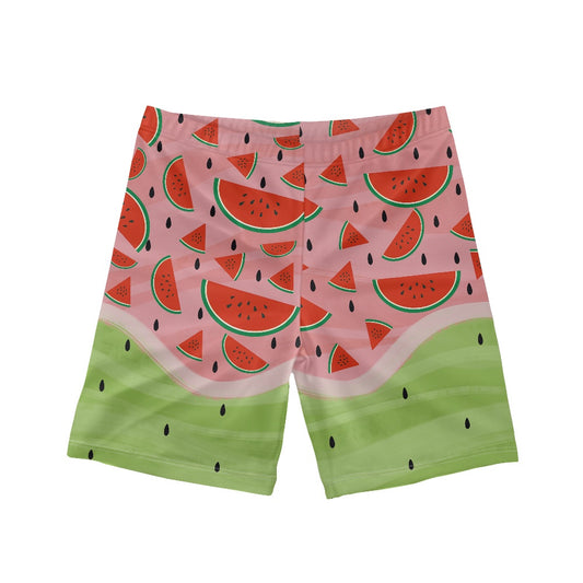 Watermelon Print Boy's Swim Trunks