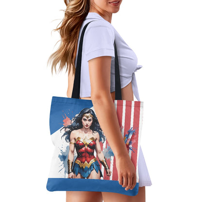 Wonder Woman American Flag Cloth Tote Bag