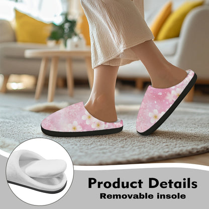 Cherry Blossom Cotton Slippers
