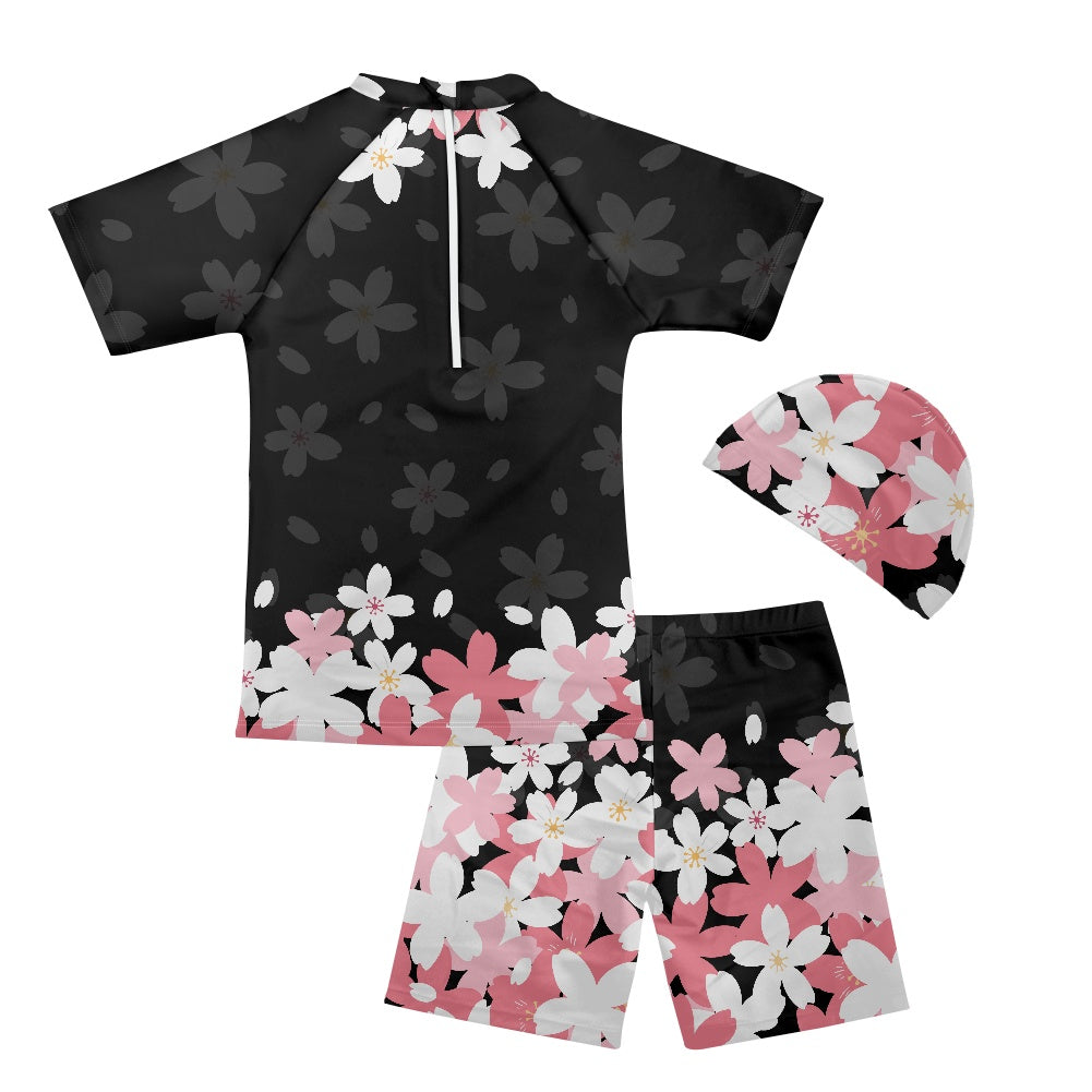 Floral Bloom Boys' Three-Piece Swimsuit Set