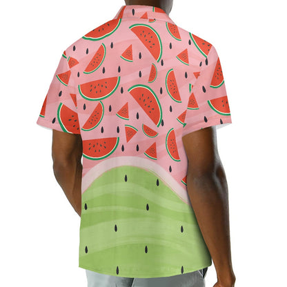 Watermelon Print Hawaiian Shirt