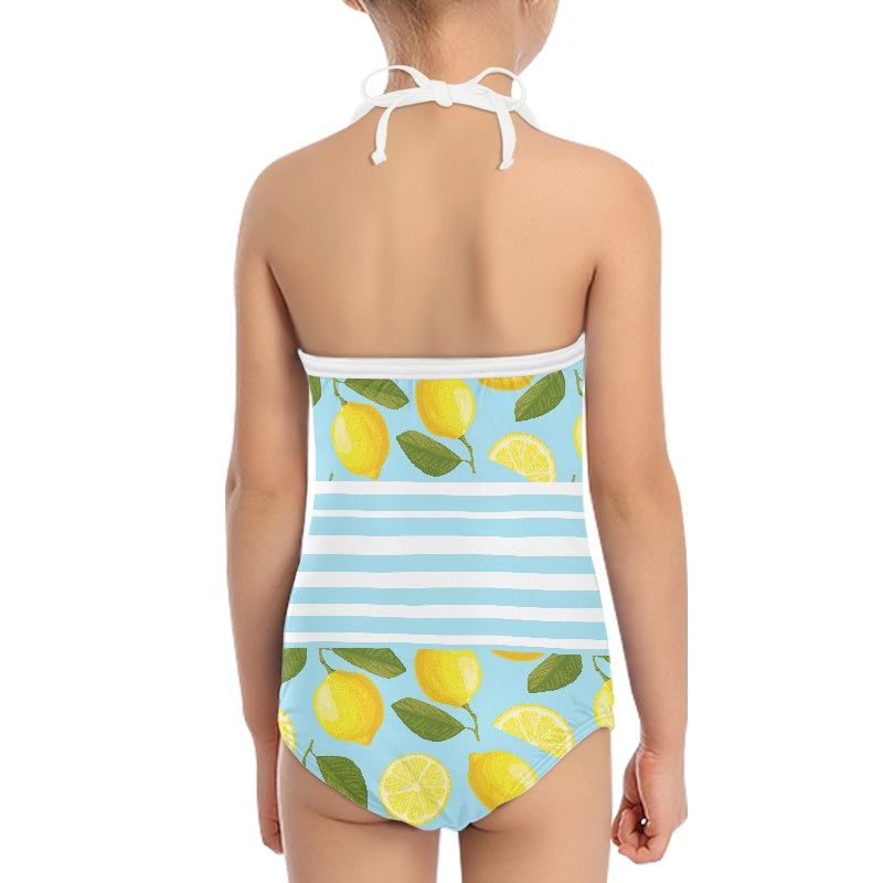 Striped Lemon Kids’ One-Piece Swimsuit