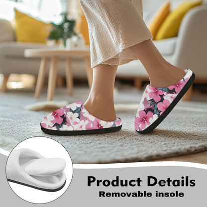 Tropical Blossom Cotton Slippers