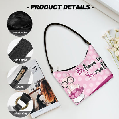 Believe in Yourself PU Women's Underarm Bag