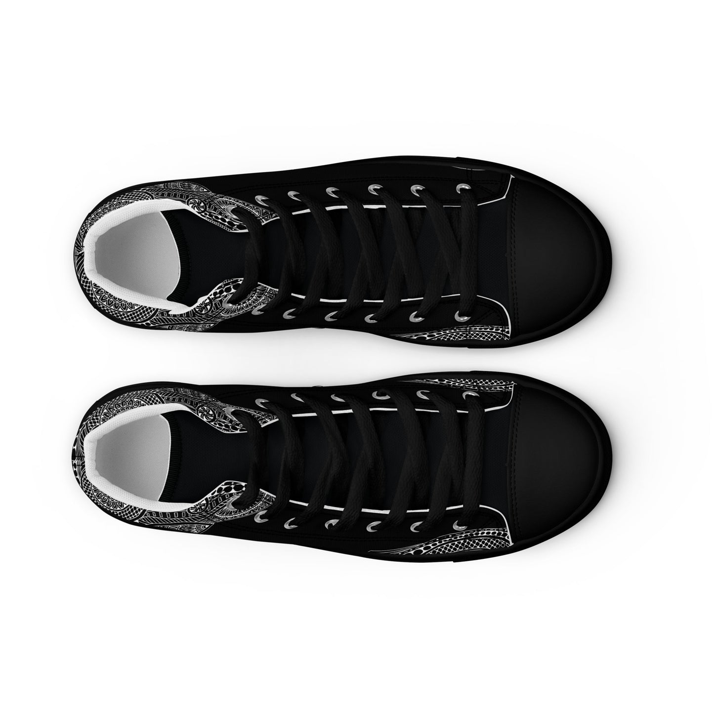 Team Lover - All Black Men's High Top Custom Sneakers