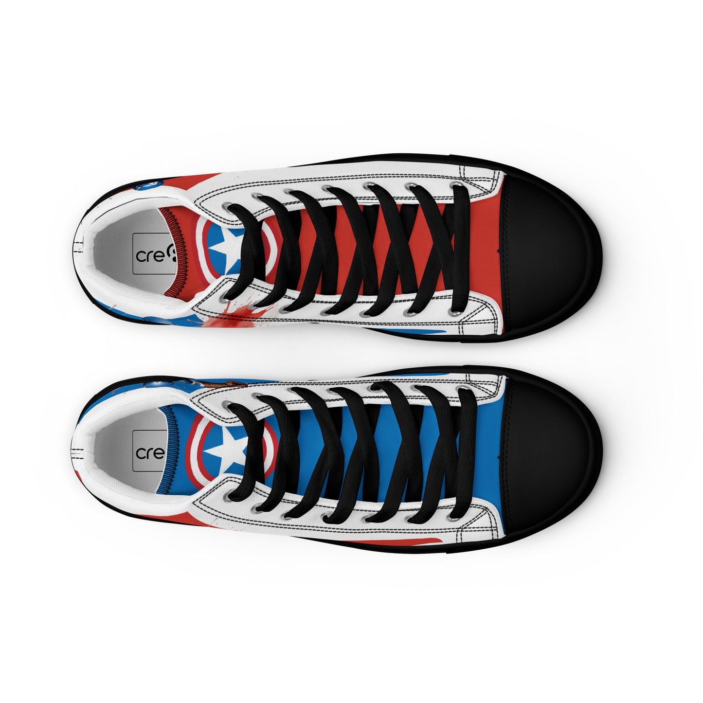 Captain America white background Men's High Top Custom Sneakers