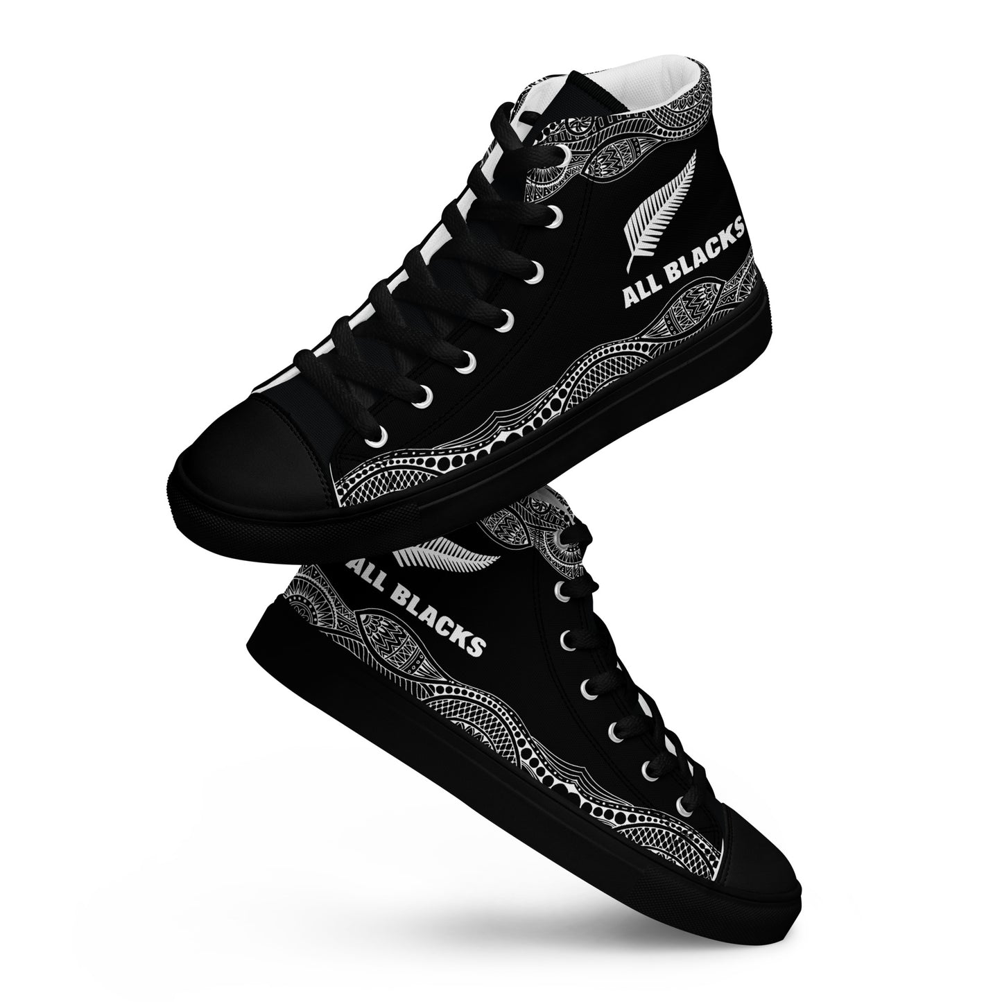 Team Lover - All Black Men's High Top Custom Sneakers