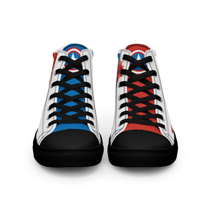 Captain America white background Men's High Top Custom Sneakers