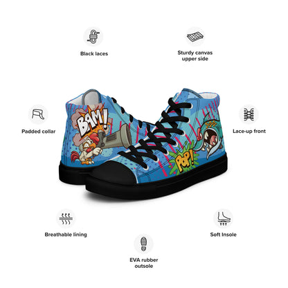 Bang and Shark Men's High Top Custom Sneakers