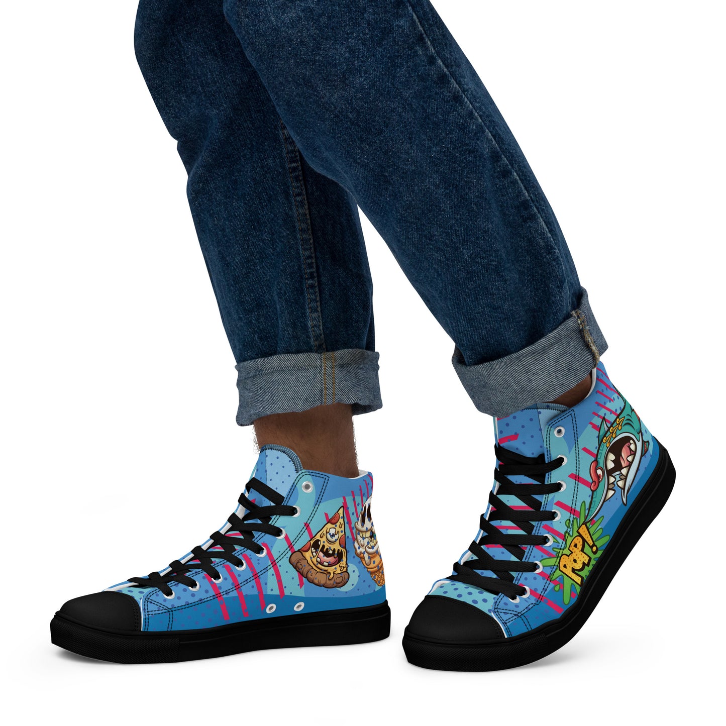 Bang and Shark Men's High Top Custom Sneakers