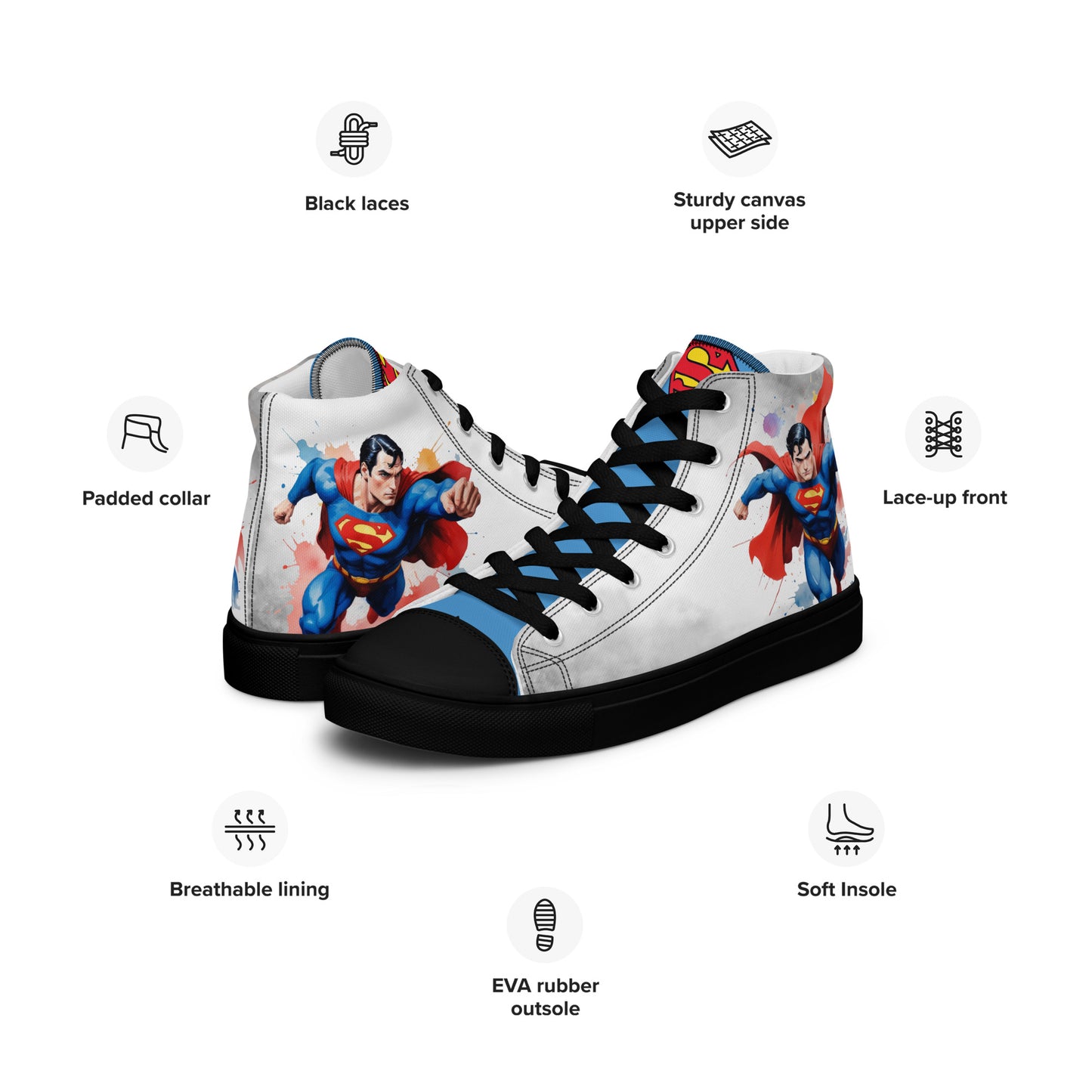 Superman Men's High Top Custom Sneakers