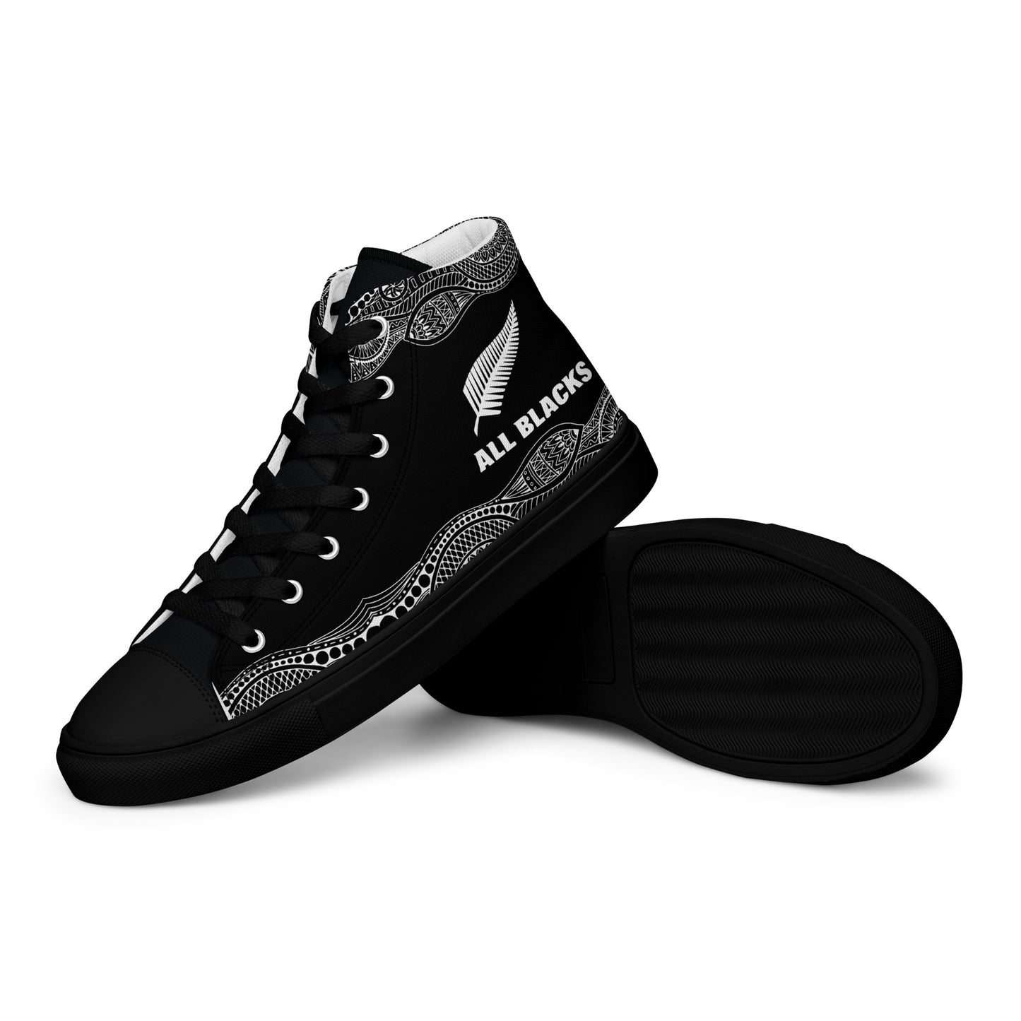 Team Lover - All Black Men's High Top Custom Sneakers