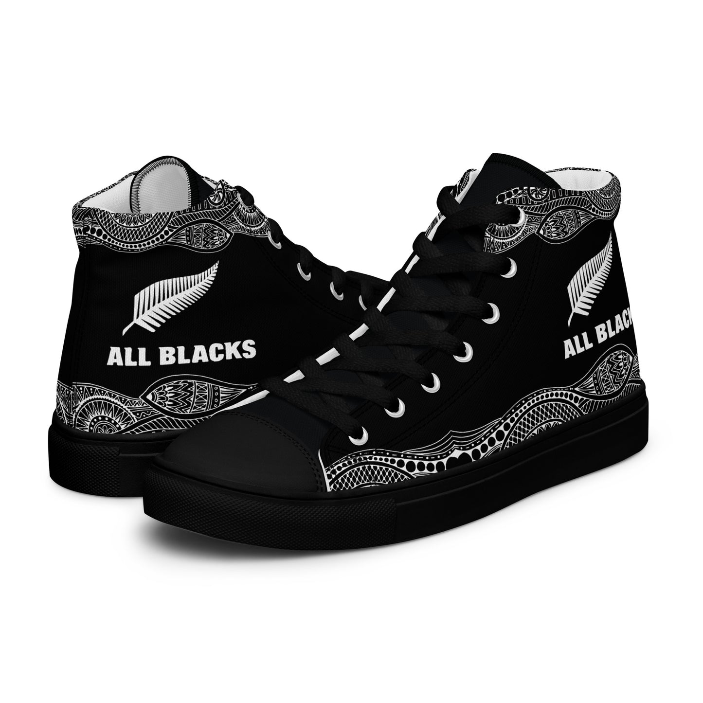 Team Lover - All Black Men's High Top Custom Sneakers