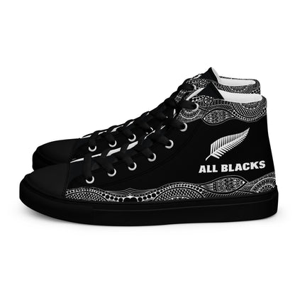 Team Lover - All Black Men's High Top Custom Sneakers