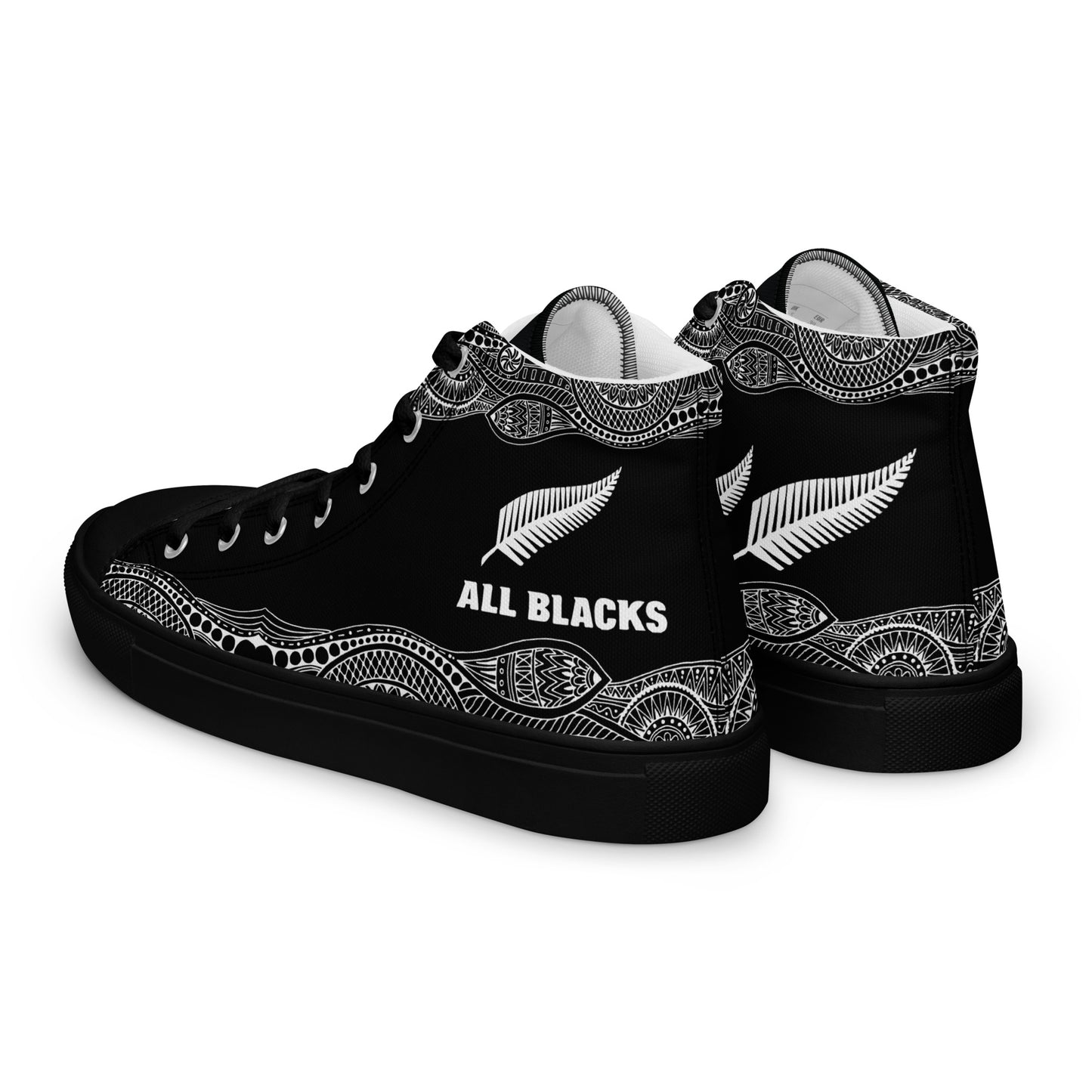 Team Lover - All Black Men's High Top Custom Sneakers