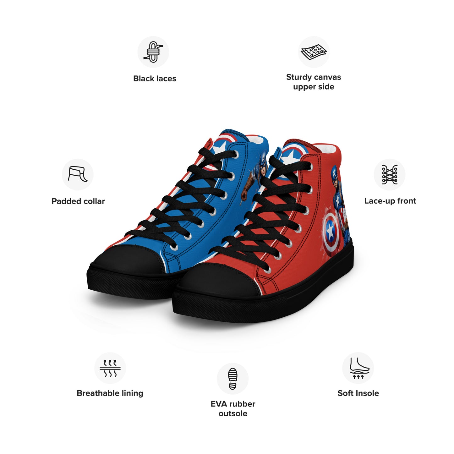 Captain America Men's High Top Custom Sneakers