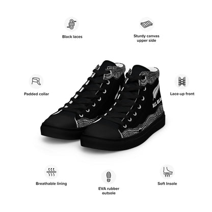 Team Lover - All Black Men's High Top Custom Sneakers