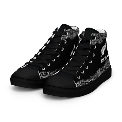 Team Lover - All Black Men's High Top Custom Sneakers