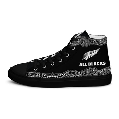 Team Lover - All Black Men's High Top Custom Sneakers