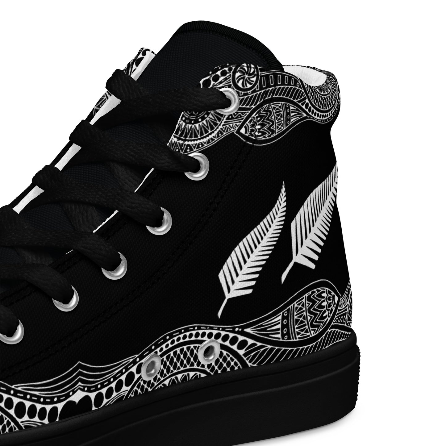 Team Lover - All Black Men's High Top Custom Sneakers