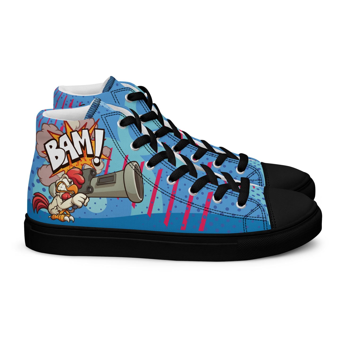 Bang and Shark Men's High Top Custom Sneakers