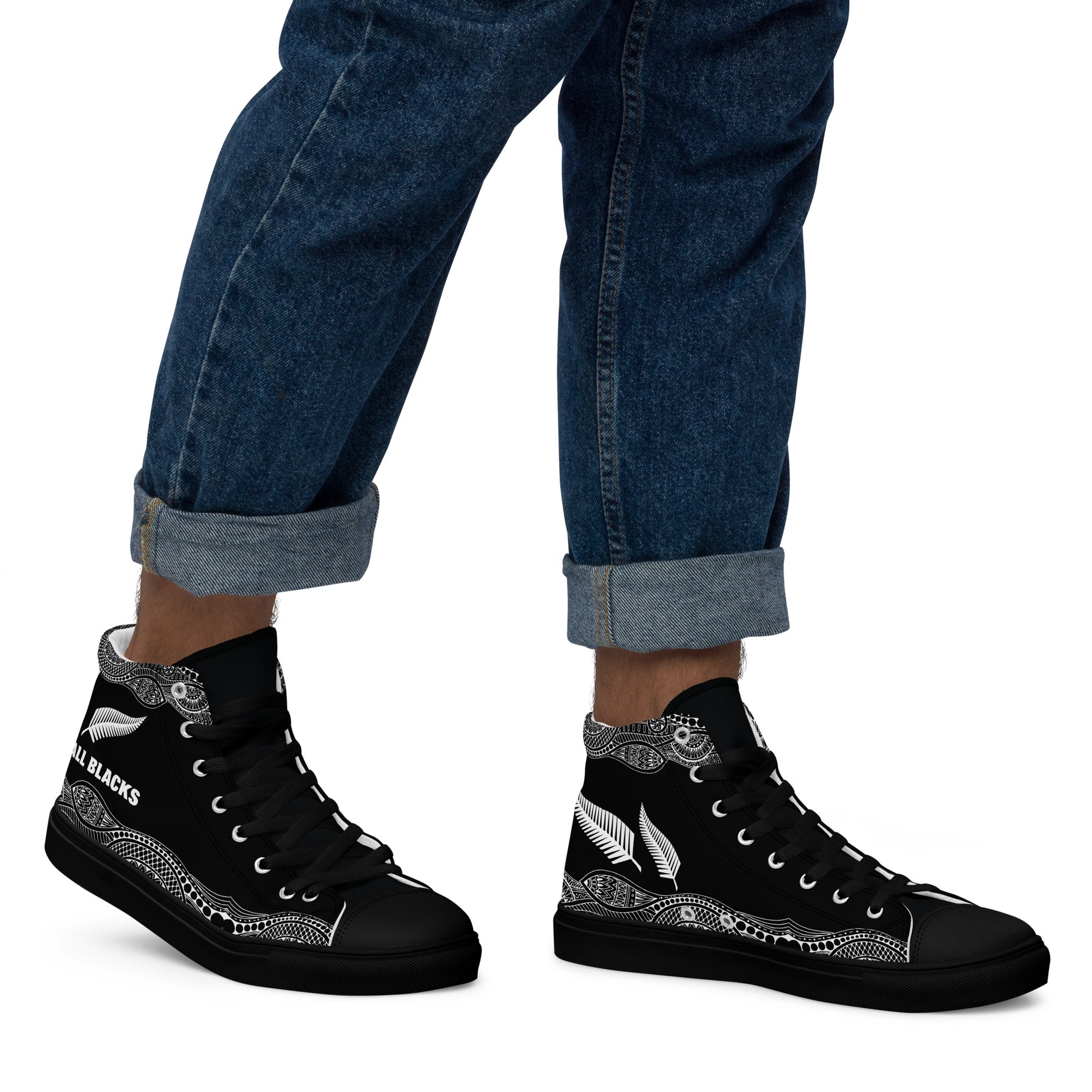 mens high top canvas shoes black