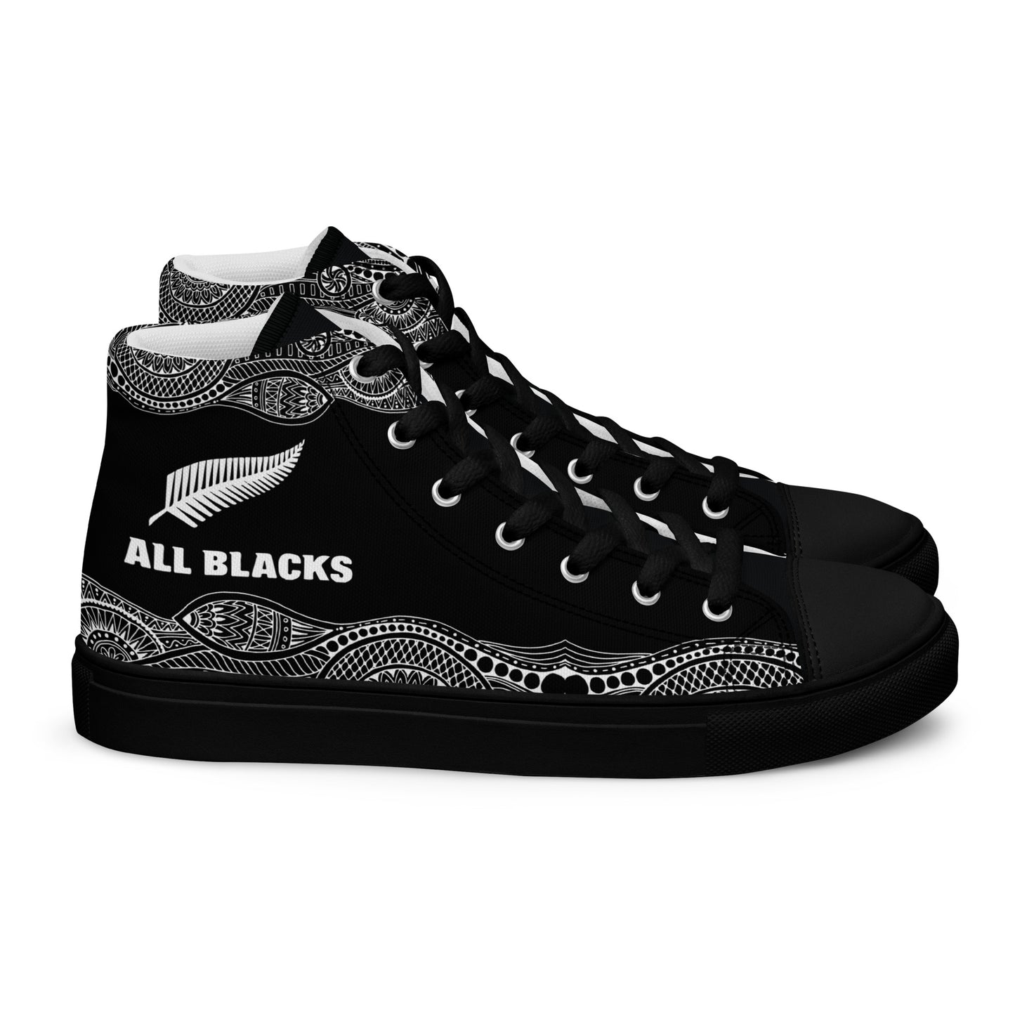 Team Lover - All Black Men's High Top Custom Sneakers