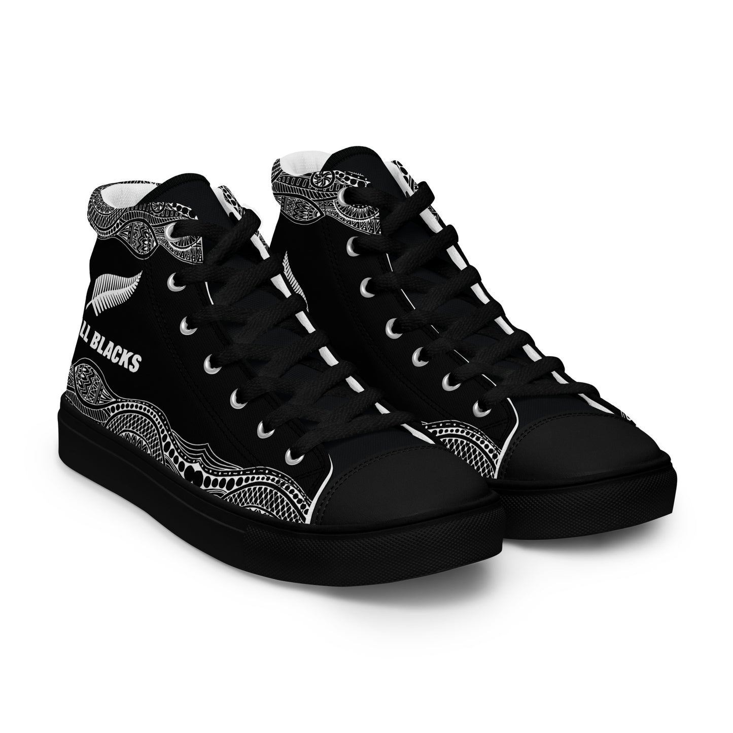 Team Lover - All Black Men's High Top Custom Sneakers