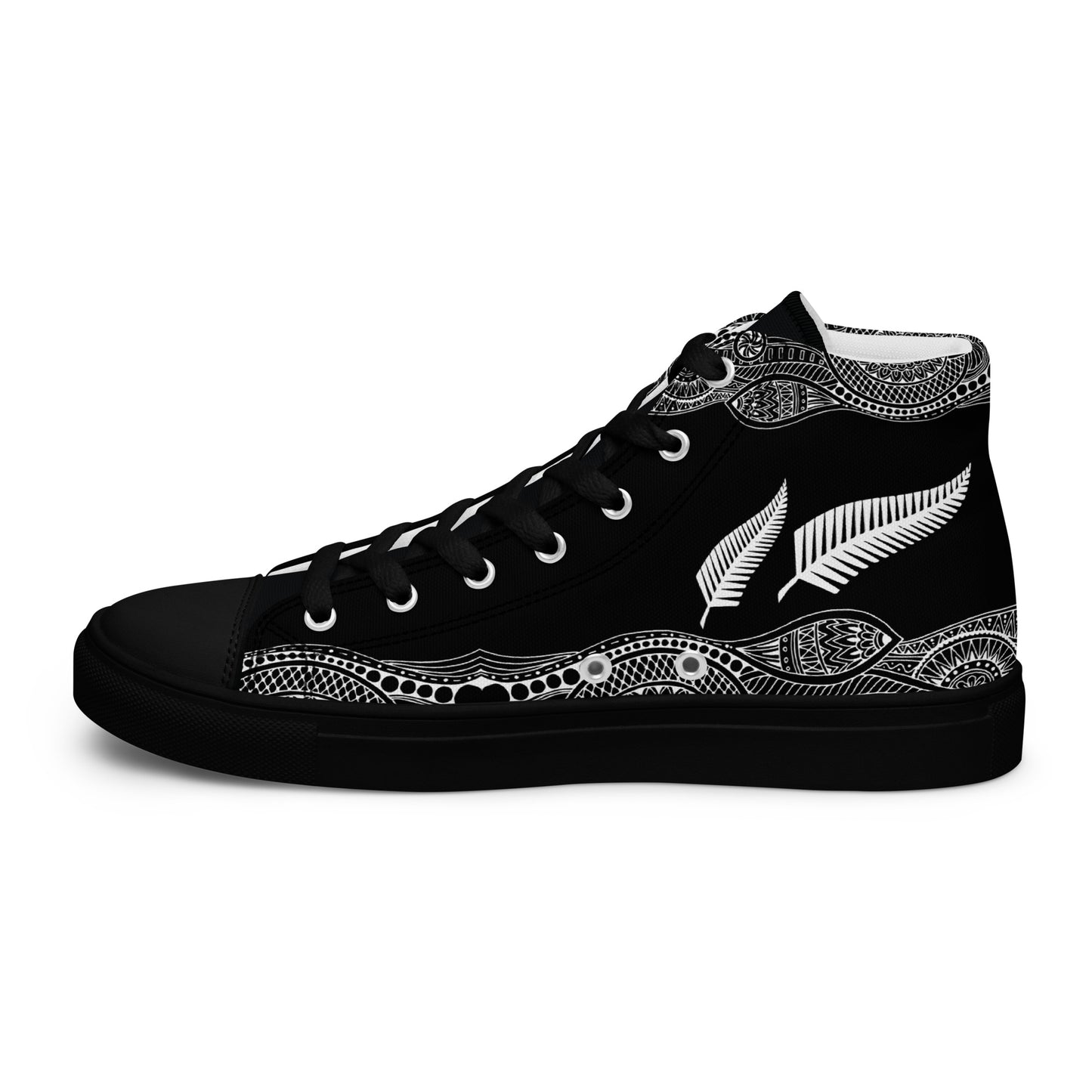 Team Lover - All Black Men's High Top Custom Sneakers