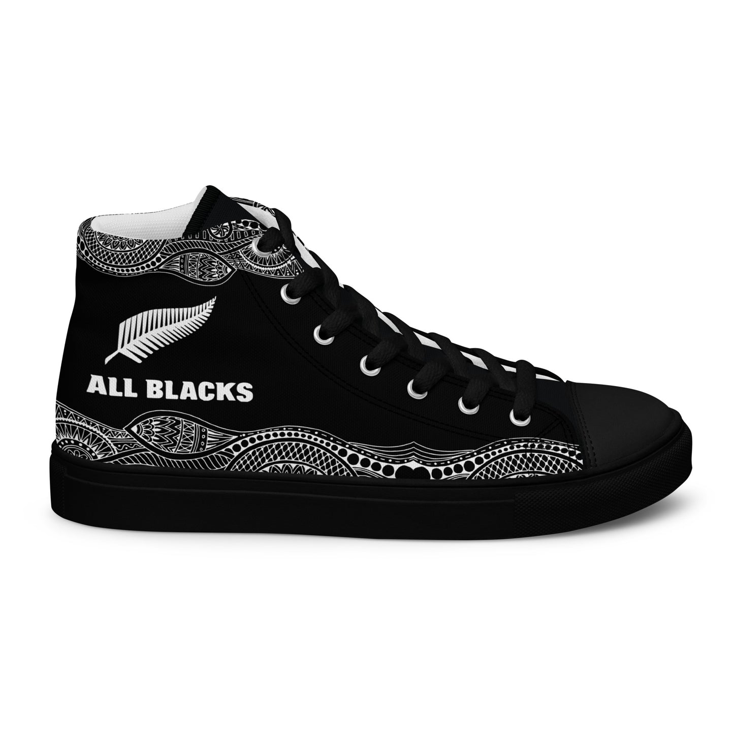 Team Lover - All Black Men's High Top Custom Sneakers