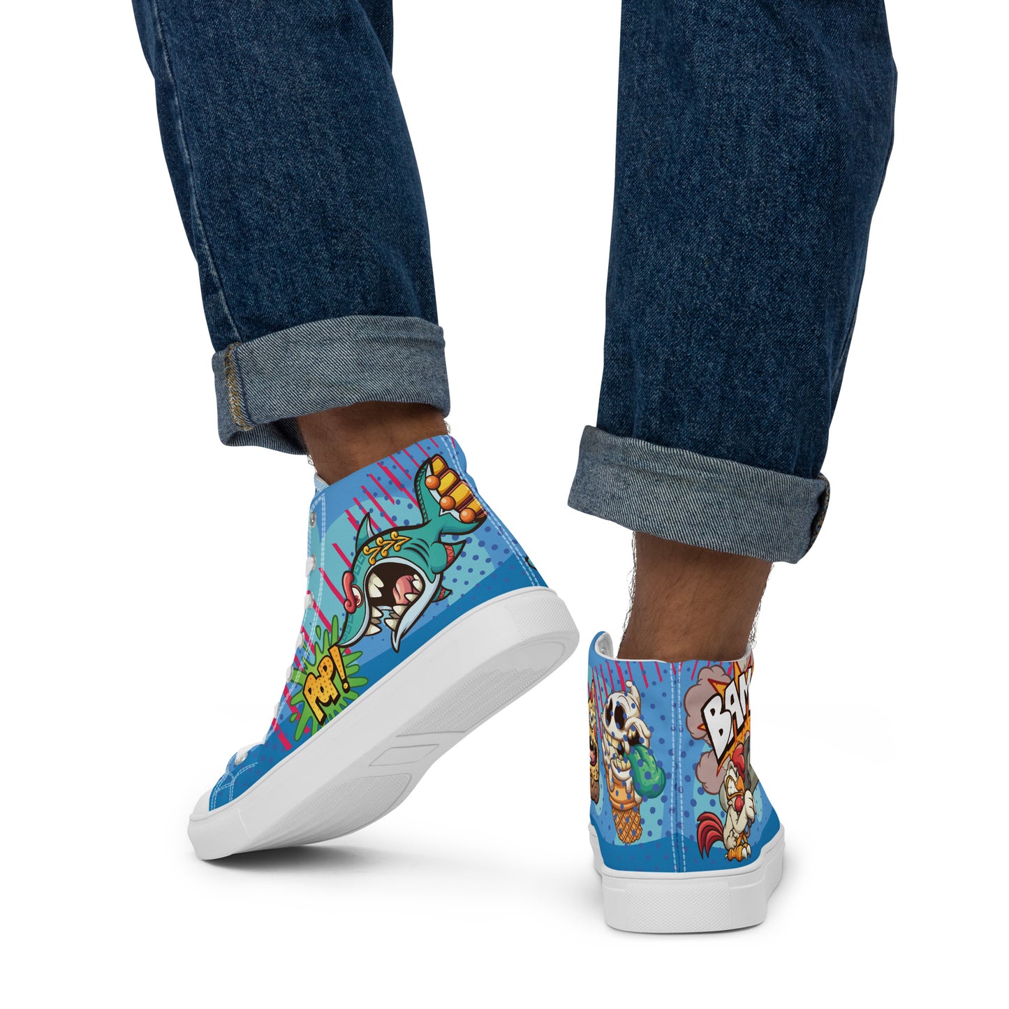 Bang and Shark Men's High Top Custom Sneakers