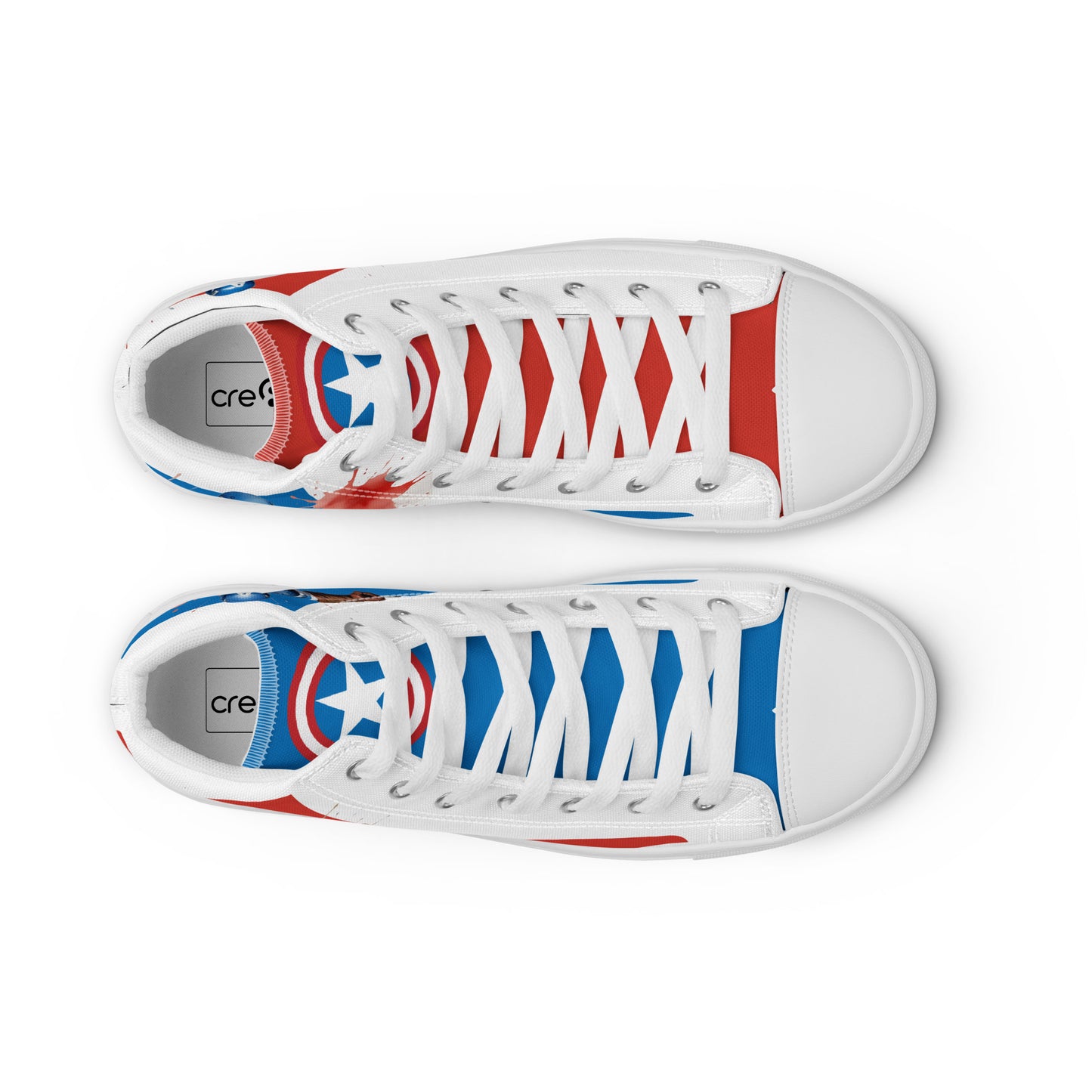 Captain America white background Men's High Top Custom Sneakers