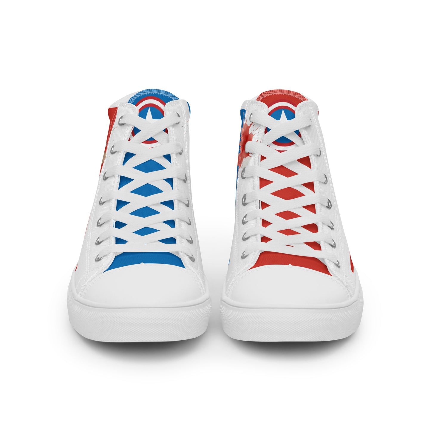 Captain America white background Men's High Top Custom Sneakers