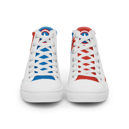 Captain America white background Men's High Top Custom Sneakers