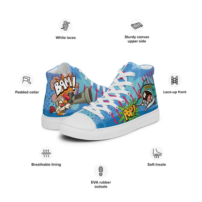 Bang and Shark Men's High Top Custom Sneakers